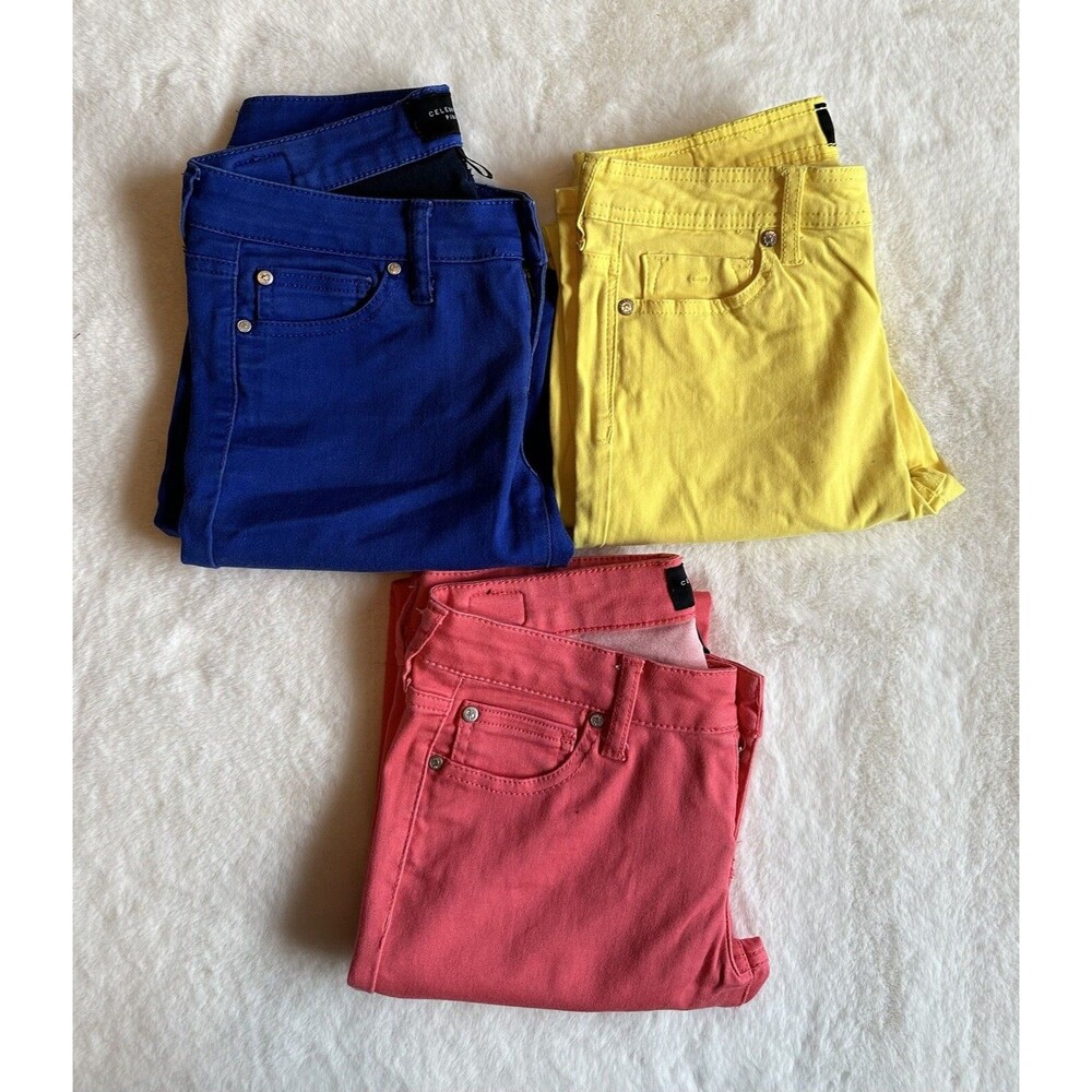3- Celebrity Pink Womens Jeans 3 26 Blue, Yellow and  Pink